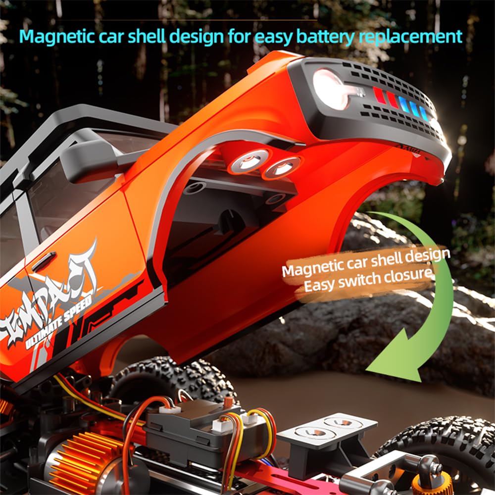 Zdalnie sterowany samochód 1/20, 40 km/h, zdalnie sterowany samochód wyścigowy, Offroad Drift, silnik ze szczotką węglową 2,4 G, 4WD Off Road Race Buggy dla dorosłych, 3 baterie