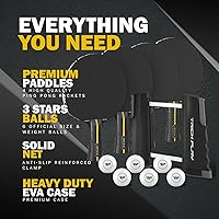 Vista 2 de TRICKPLAY Professional Ping Pong Net for Any Table Portable Anywhere Table Tennis Set with Retractable Net, 2 and 4 Paddle Set, 3-Star Balls