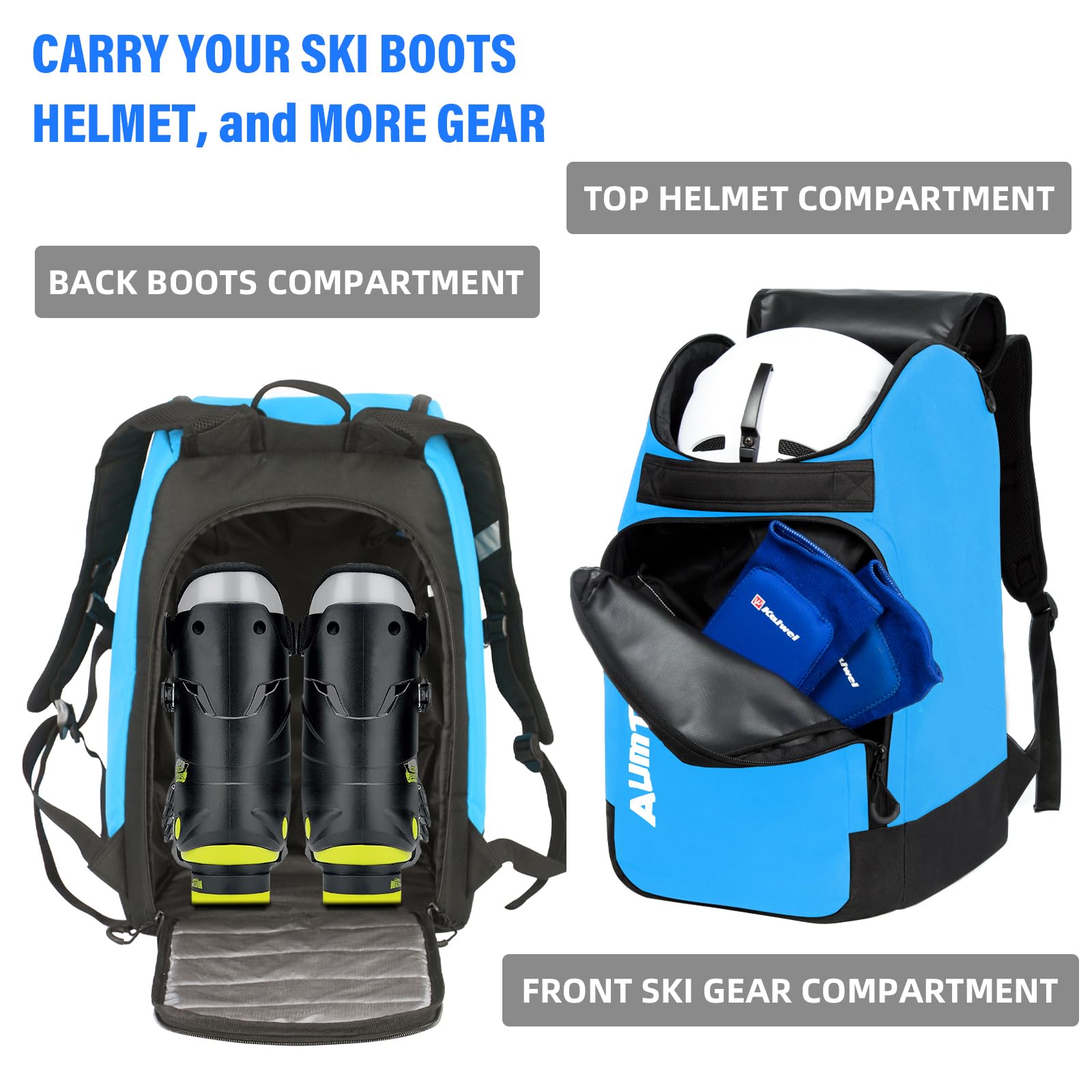 AUMTISC Plecak narciarski, torba na buty narciarskie, torba na buty narciarskie, torba na buty narciarskie, torba na kask, torba na kask narciarski