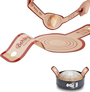 Silikon Backmatte für Dutch Oven,Backmatte Brot Antihafte Backmattes Wiederverwendbare Silikon Brotbackmatt Brotschlinge mit Langen Griffen für Heißluftfritteusen, Hausbäckereien