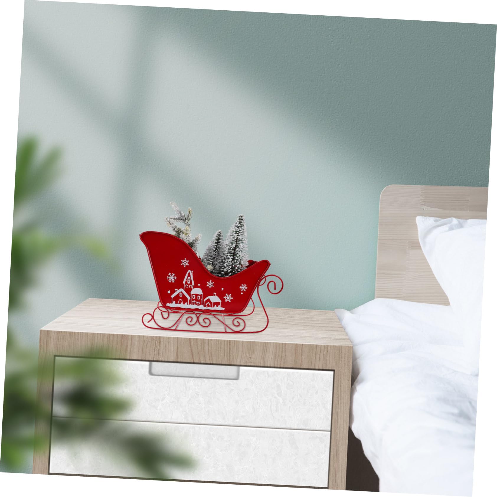 Cabilock Slitta Natalizia Resistente Decorazione da Tavolo per Feste di Natale Ornamento Tema Natalizio per Casa