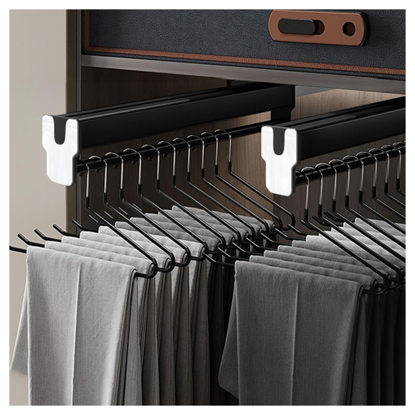 Tringle de penderie extensible 30-60 cm lot de 2 rails de suspension 50 kg
