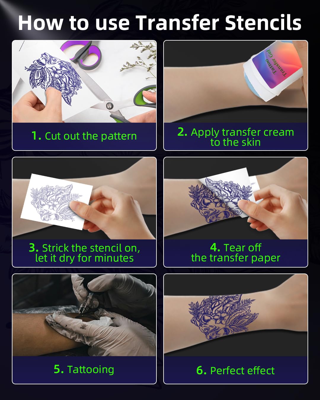 Thermocopieur Tatouage Bluetooth P84 Imprimante Stencil 5 Feuilles Papier Transfert Noir