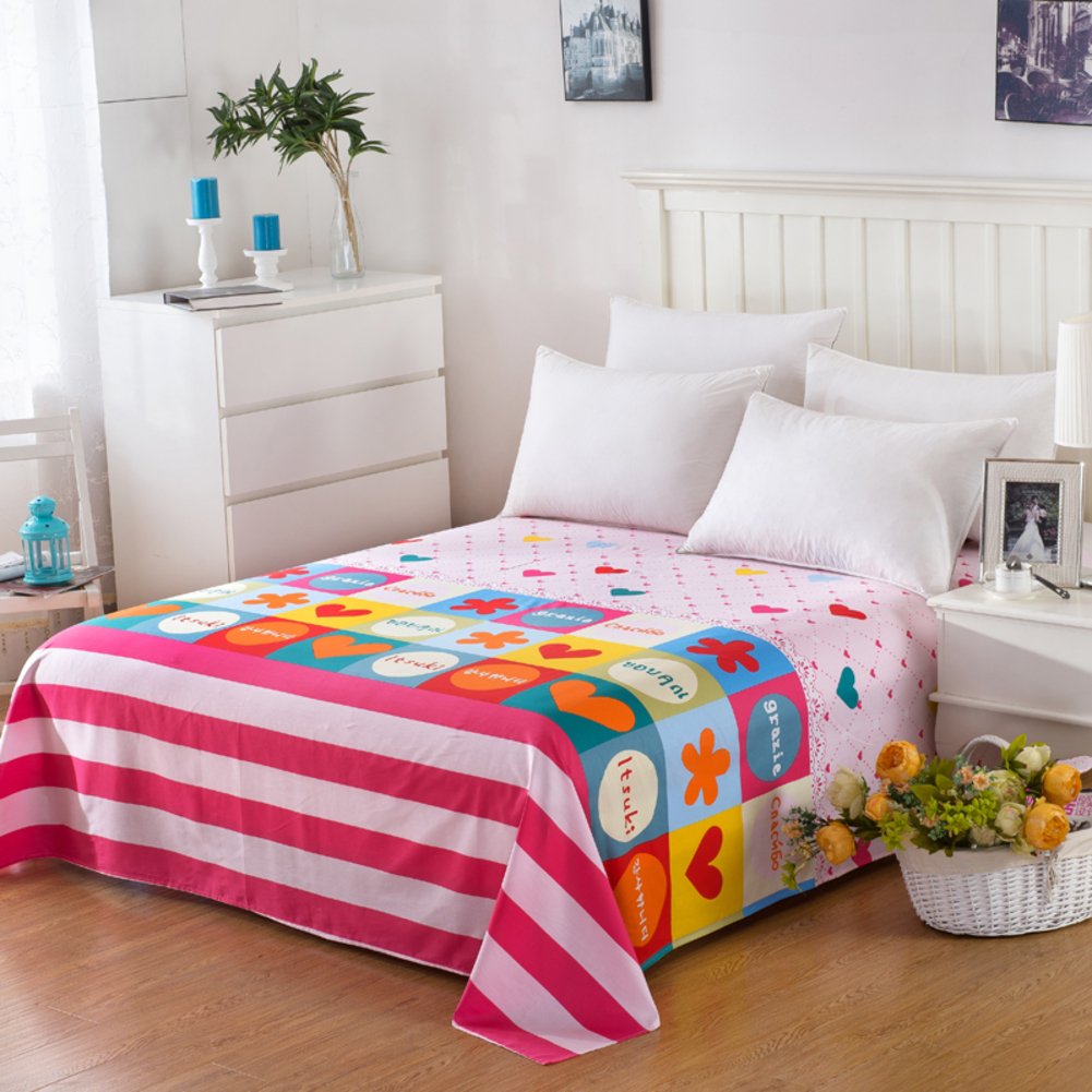 Feuilles simples et doubles de coton dortoir cartoon draps été 200x230cm