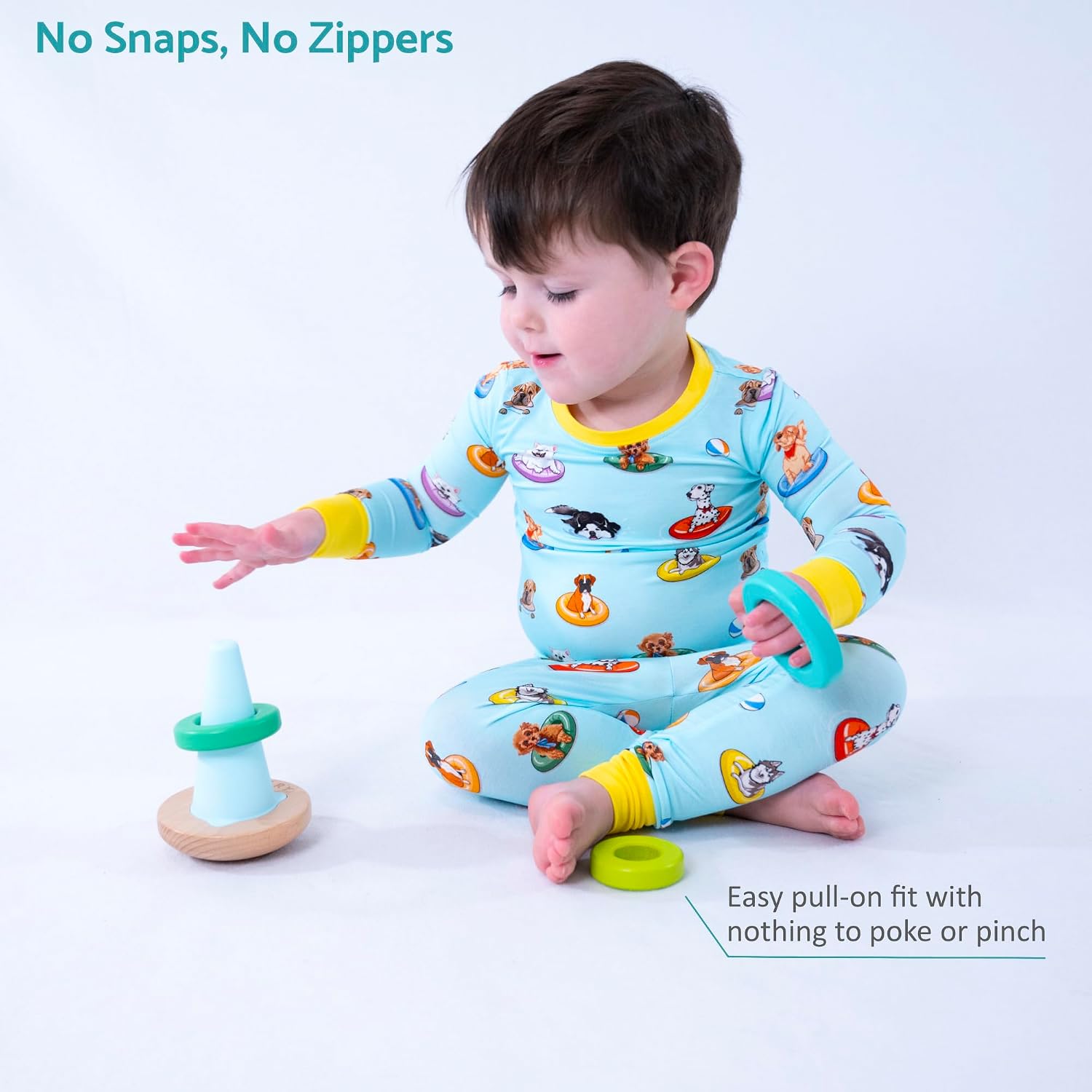 LollyBanks Toddler Pajamas, Two-Piece Long Sleeve Pajama Set, 95% Viscose and 5% Spandex, Toddler Sleepers