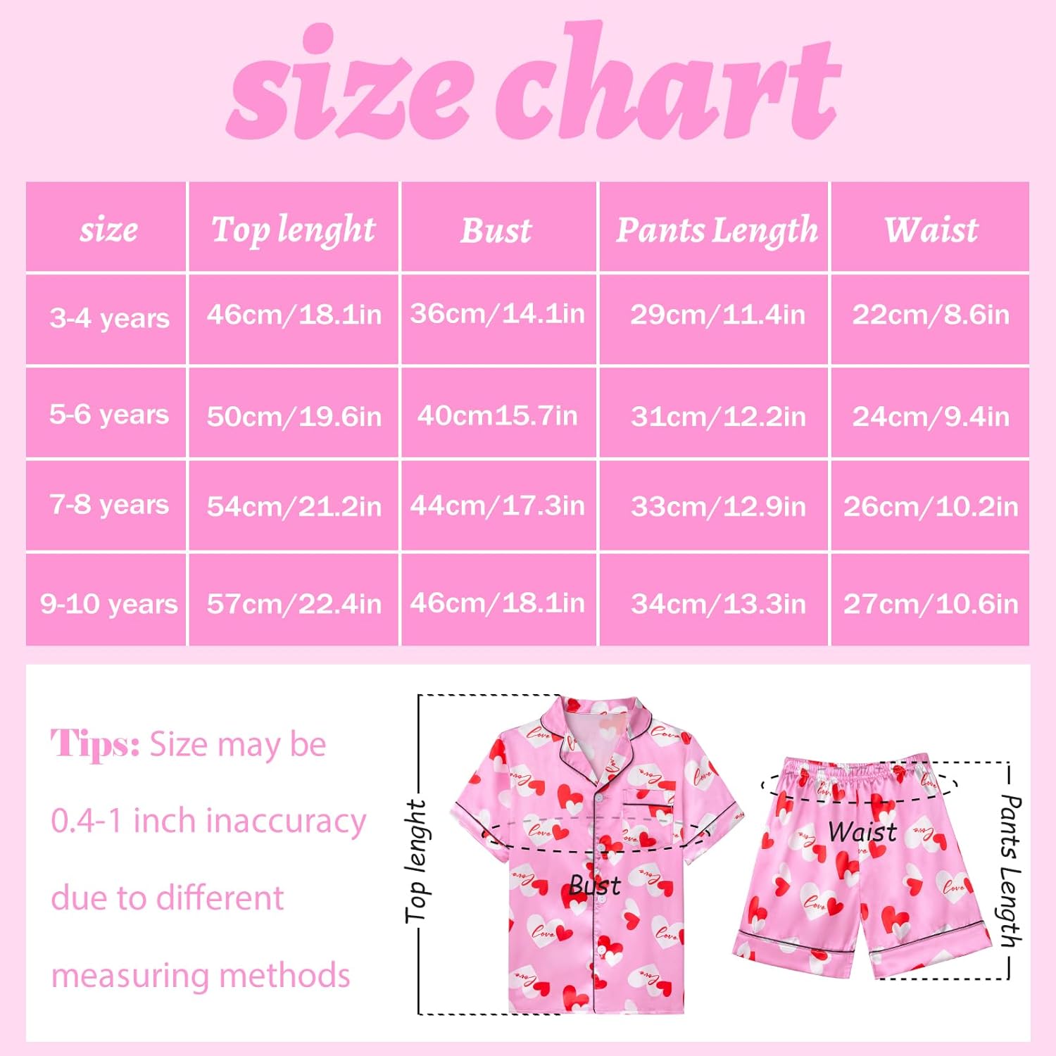 Nidoul Girls Pajamas Satin Short Sleeve Button Down Silky Pjs Girls' Sleepwear Set for Toddler Kids 3T-10Y - Image 6