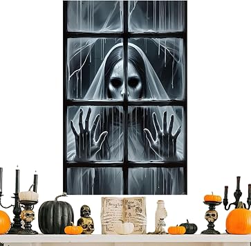 Halloween Ghost Window Cover Halloween Decor Scary Door Stickers
