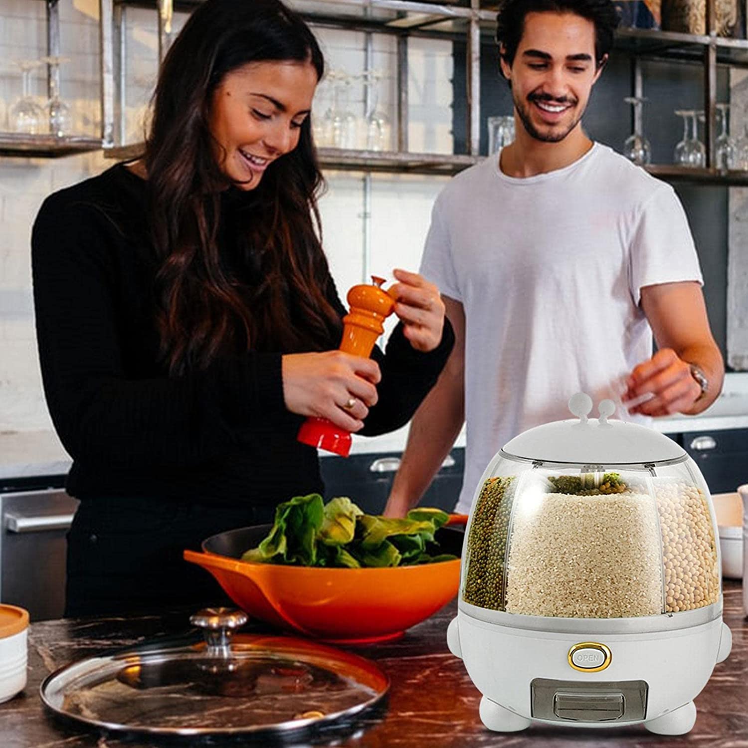 Amazon｜米びつ 米入れ お米収納 食品保存容器 穀物貯蔵容器 鮮度を