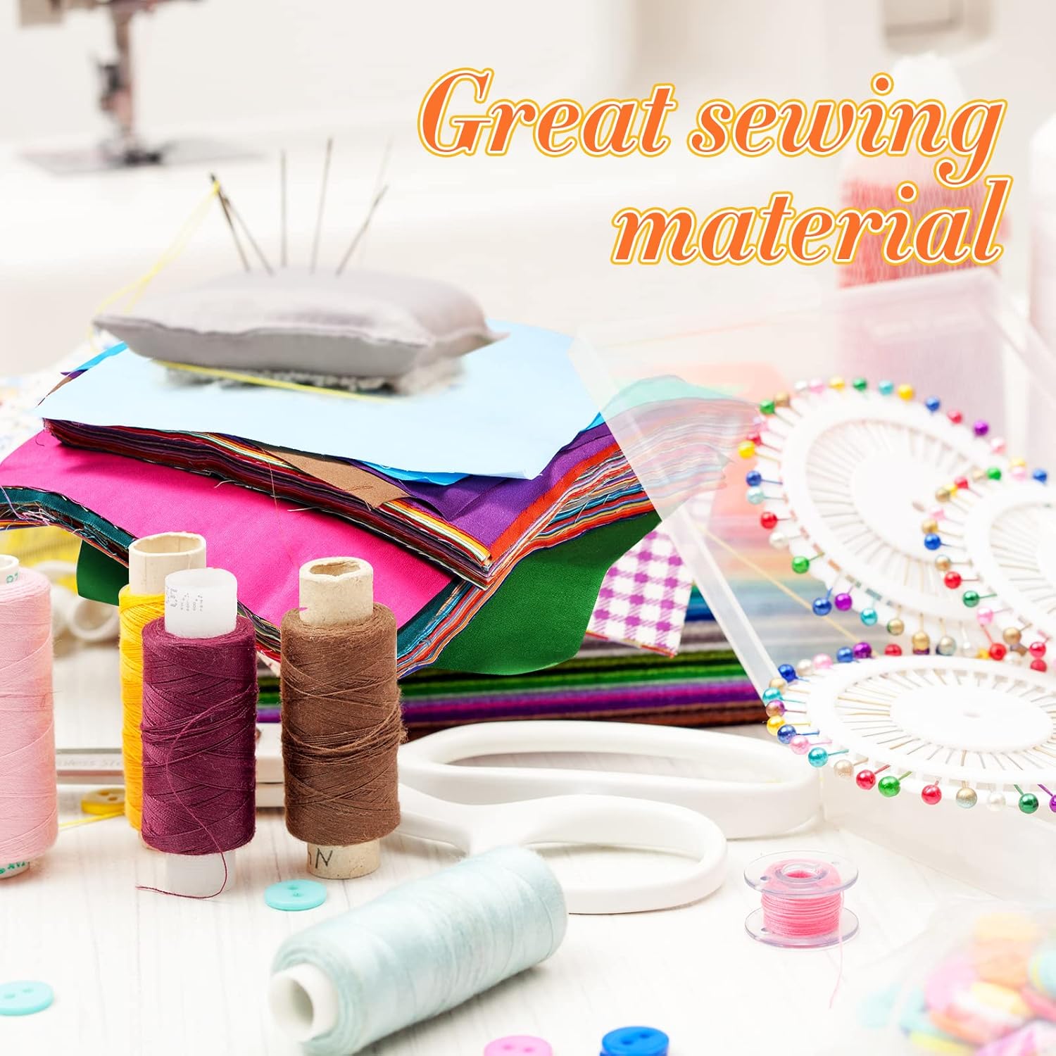 Unittype 200 Pcs Cotton Fabric Squares 8 x 8 Inch Solid Color Fabric Scraps for Sewing Quilting Patchwork DIY Craft Supplies, 50 Colors