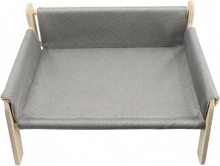 Cozy Wooden Pet Sofa | Detachable Design, Elevated Pet Bed with Wooden Frame, for Apartments, Cats, Gray