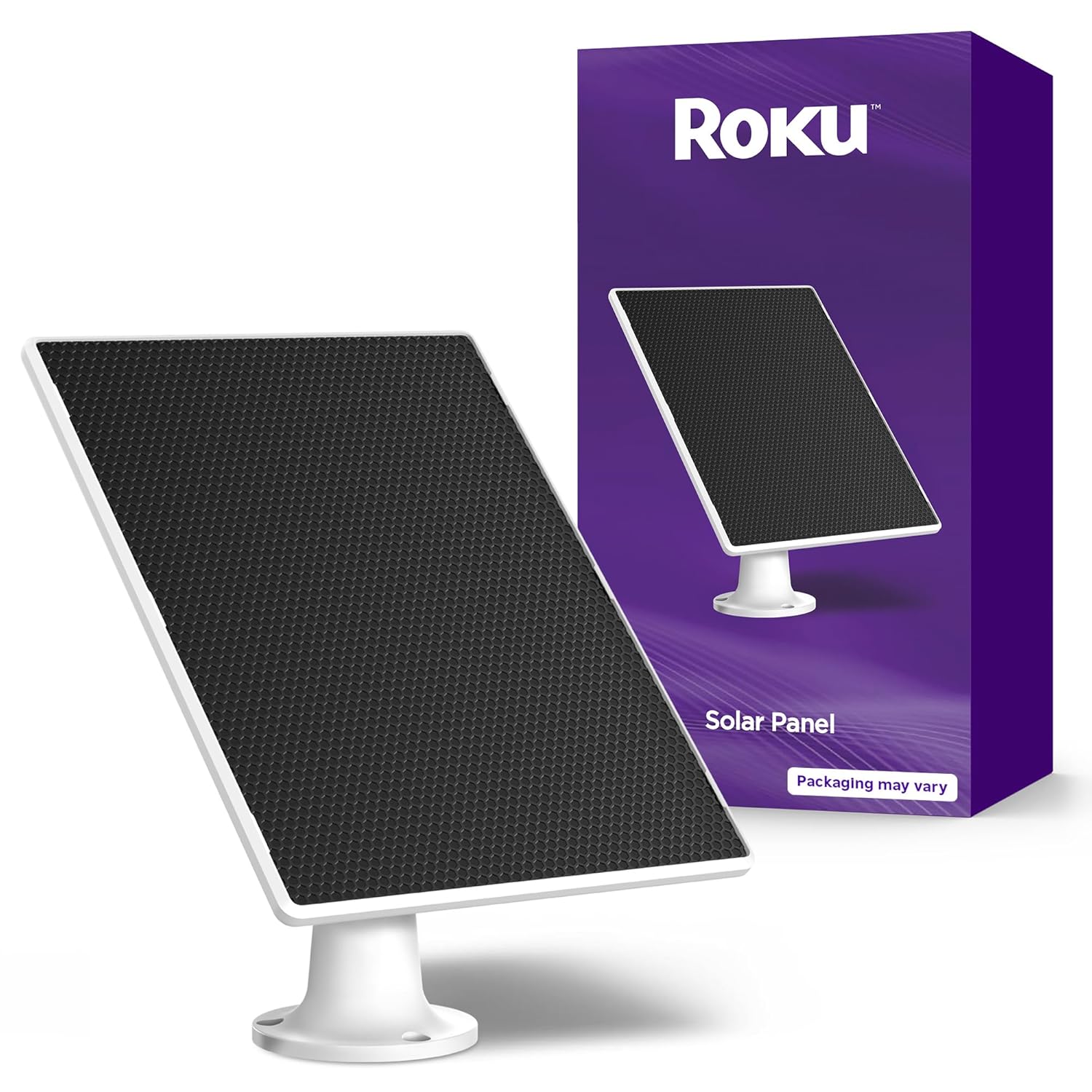 Roku Solar Panel USB-C 2025 for Roku Battery Camera and Battery Plus Only - IP65 Weather Resistant Solar Charger for Driveway, Backyard, & Porch with 360° Swivel Mount - Smart Home