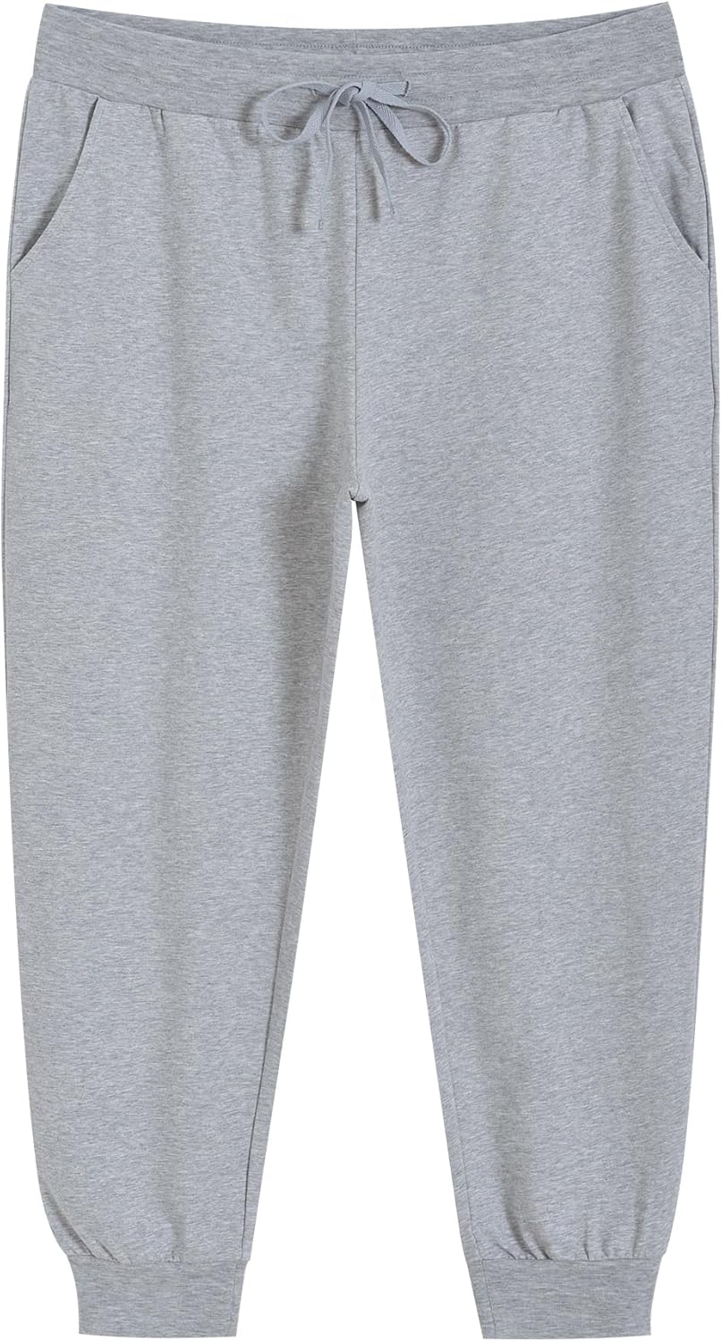 Weintee Women's Plus Size Petite Cotton Sweatpants with Pockets