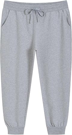 Weintee Womens Plus Size Petite Cotton Sweatpants with Pockets