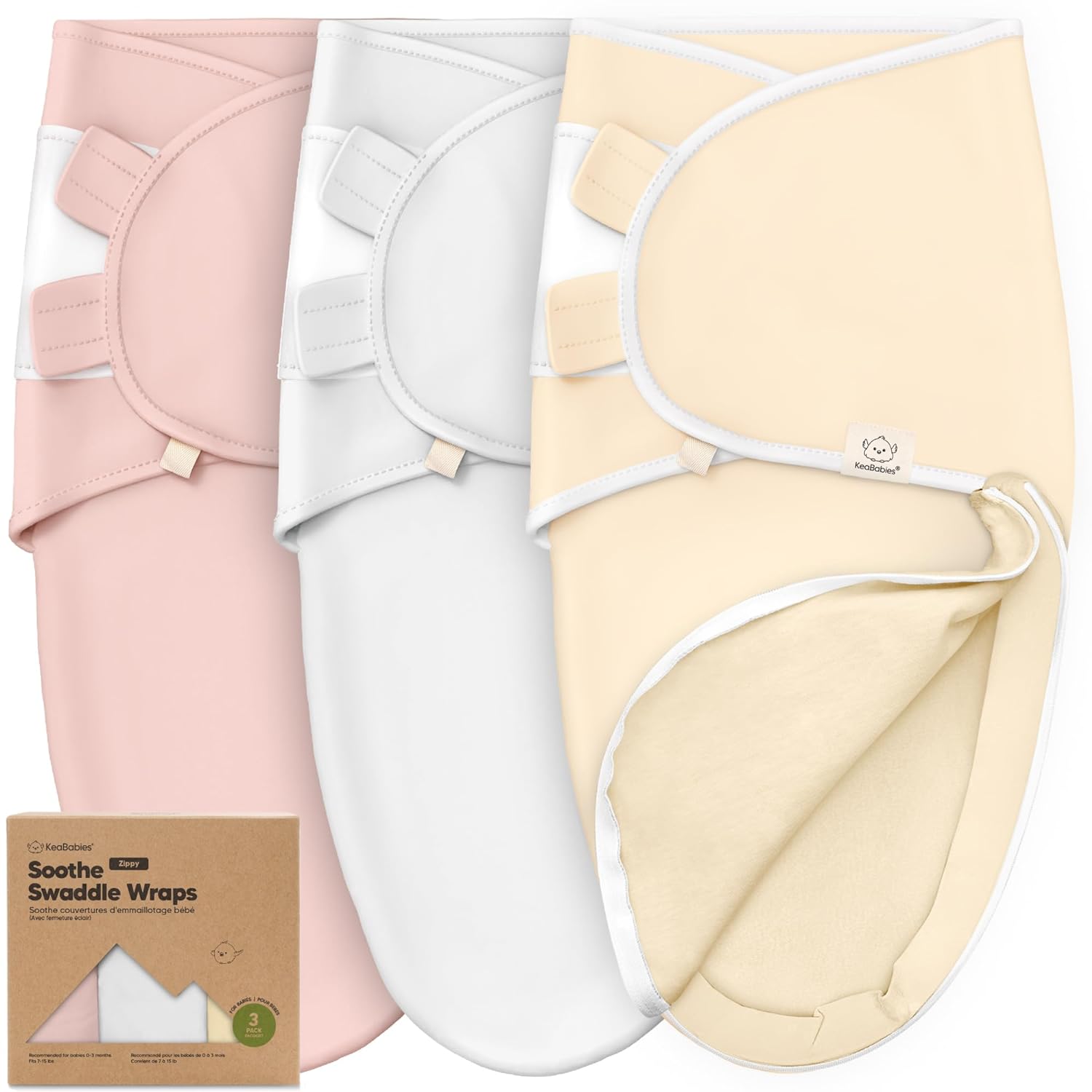 Baby Swaddle Sleep Sacks with Zipper - 3-Pack Swaddles for Newborns 0-3 Months, Infant, Baby Girls, Boys, Soft & Durable Newborn Sleep Sack, Easy Diaper Change Swaddling Blanket (Daffodil) Daffodil One Size
