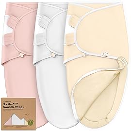 Baby Swaddle Sleep Sacks with Zipper - 3-Pack Swaddles for Newborns 0-3 Months, Infant, Baby Girls, Boys, Soft & Durable Newborn Sleep Sack, Easy Diaper Change Swaddling Blanket (Daffodil)