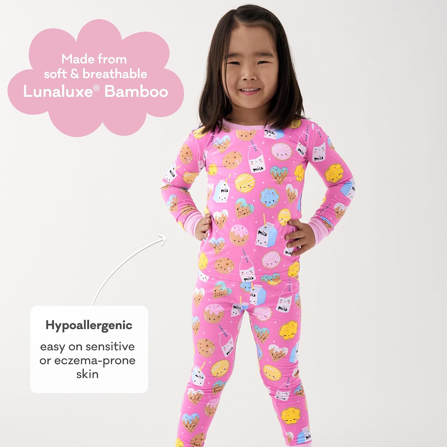 Little Sleepies Two-Piece Pajama Set, Viscose from Bamboo, Toddler Kids PJs image 4