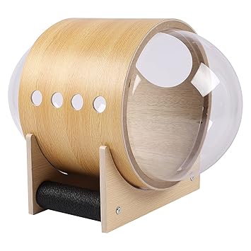 Wooden Capsule Cat Beds, Cat Stuff Transparent Acrylic for Indoor Cats
