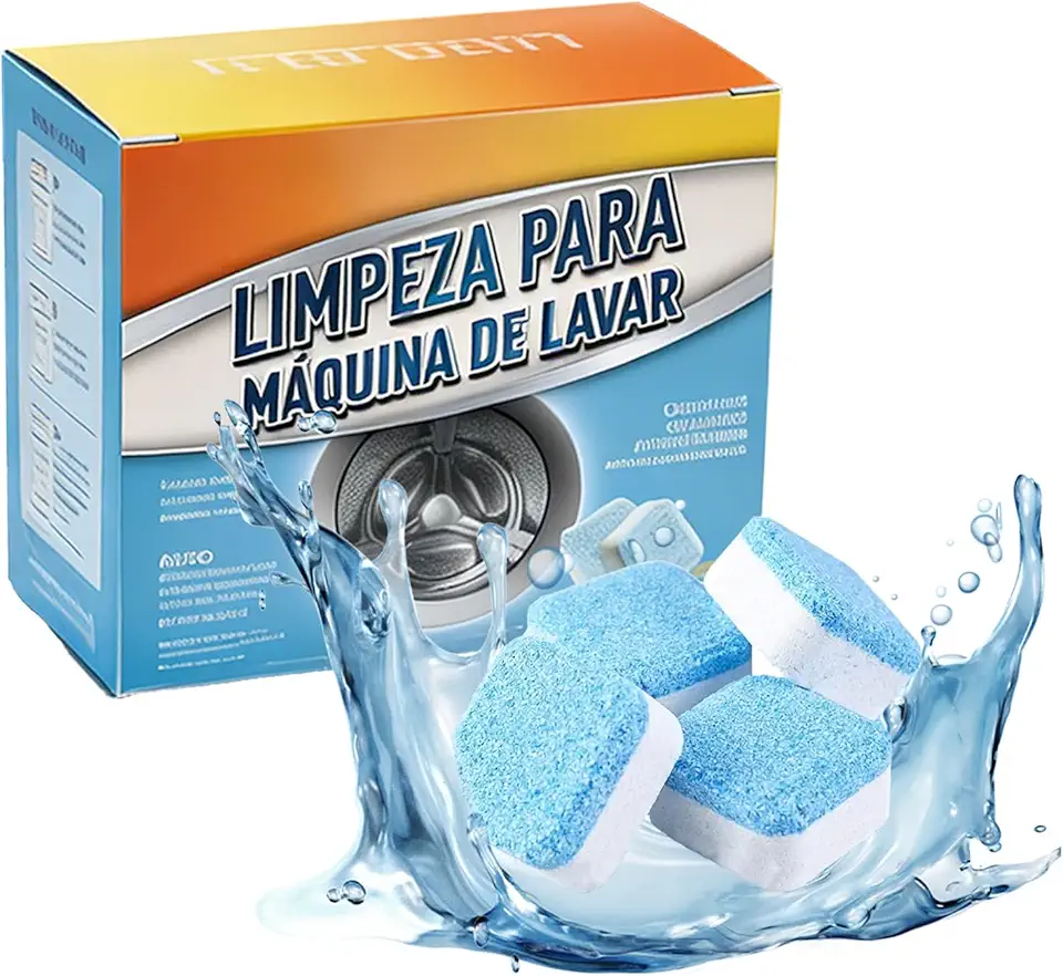 Kit 20 Pastilhas Limpa Máquina de Lavar Roupas - Alta Eficiência contra Sujeira e Mau Odor Para Lavadoras Frontal e Superior