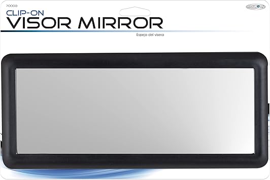 Custom Accessories 70003 Car Sun Visor Mirror Black Deluxe Makeup & Cosmetic Mirror, Universal Fit for Cars, Trucks & SUVs