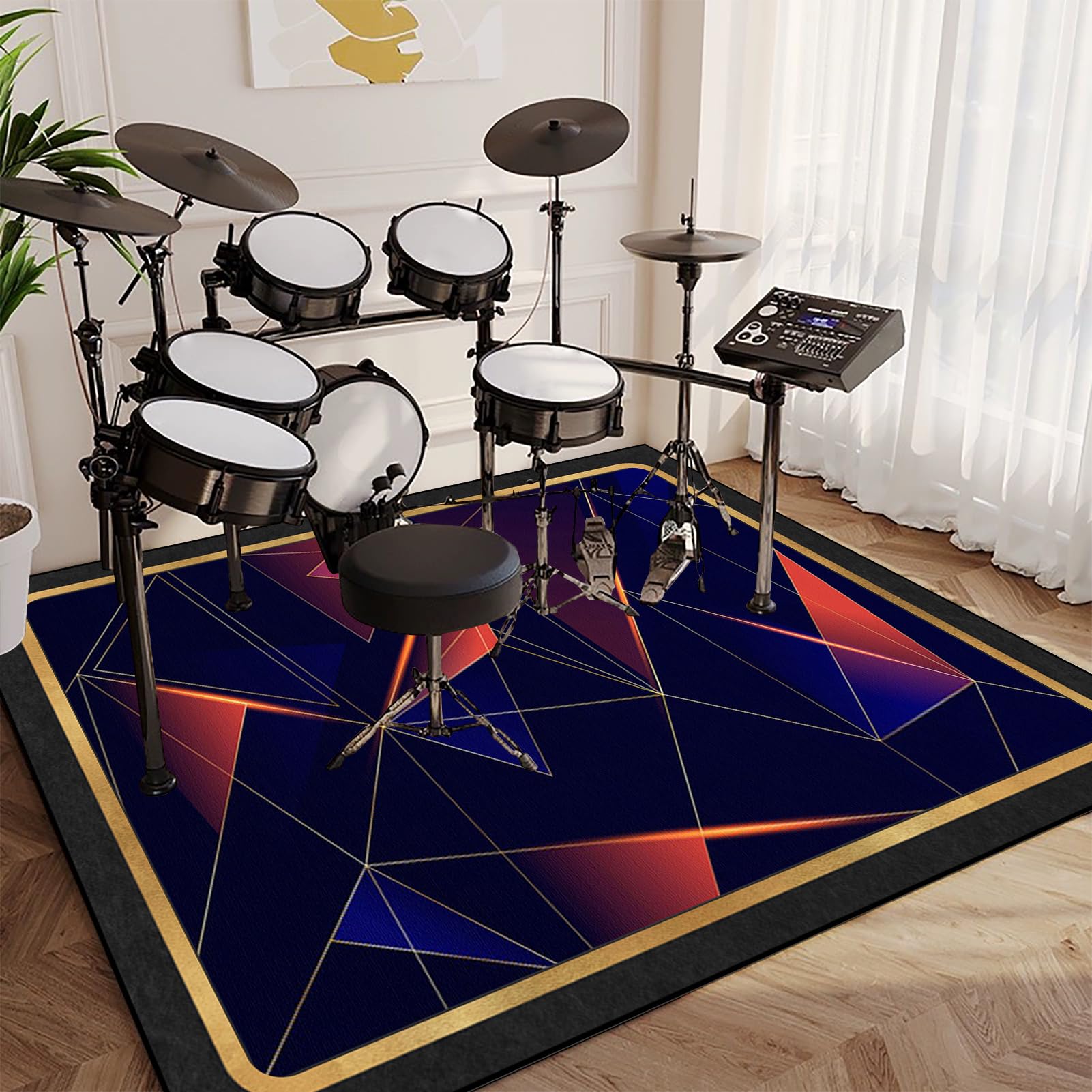 180 x 140 cm dywanik bębnowy, antypoślizgowy dźwiękoszczelny dywan, profesjonalny koc bębnowy, elektroniczny dywanik bębnowy do bębna akustycznego Snu i innych instrumentów muzycznych