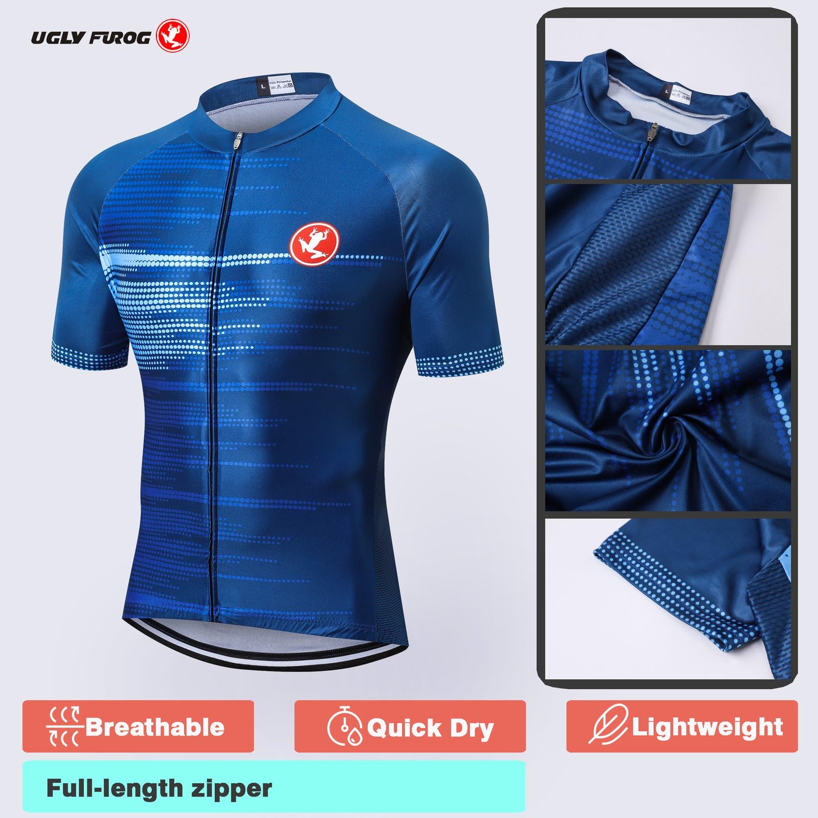 UGLY FROG Vêtements de vélo Cyclisme Mens Maillots à Manches Courtes MTB T-Shirt Respirant séchage Rapide