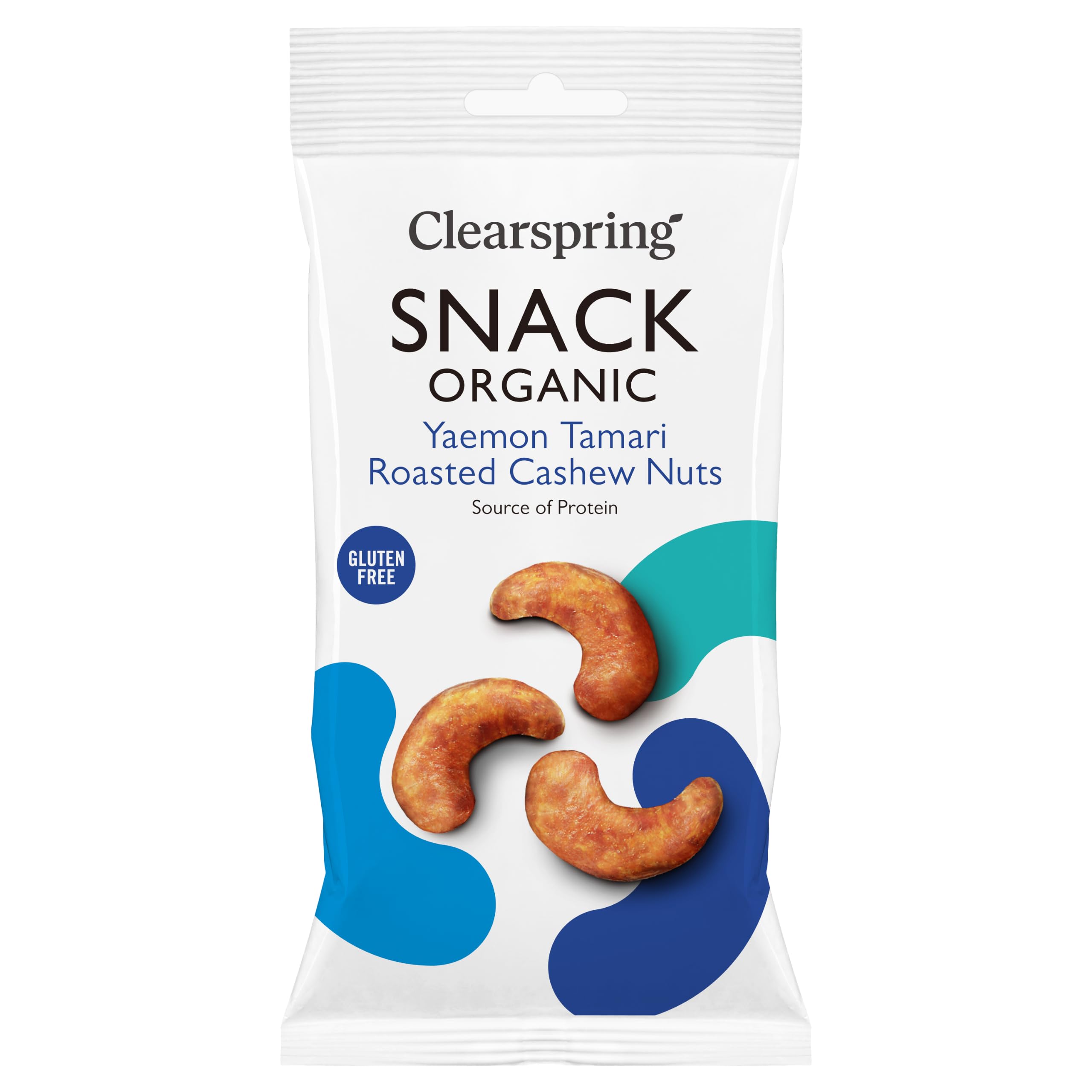 Clearspring Snack Organic Yaemon Tamari Roasted Cashew Nuts | 30g X 1 | 94% Organic Cashews | Source of Fibre & Protein | Gluten Free | No Refined Sugar | Vegan