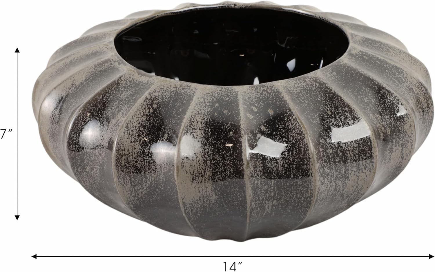Sophisticated Glazed Pottery Decorative Bowl for Coffee Table - Round Bowl for Kitchen Counter Decor, Key, or Candy Storage - Modern Centerpiece Table Decoration and Home Decor Accents - 6.75", Black