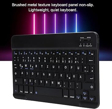 German Keyboard 10Inch Keyboard German Layout USB Computer Keyboard for Laptops, PC(Black)