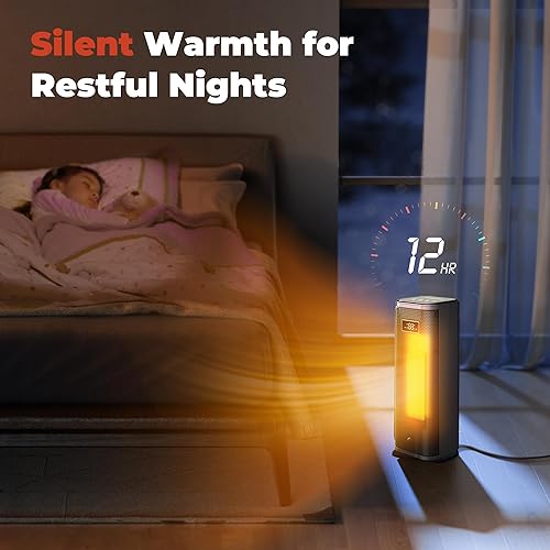 Miniatura 7 de Calentador eléctrico portátil, calentadores eléctricos de escritorio pequeño para uso en interiores, calentador de espacio de cerámica PTC de