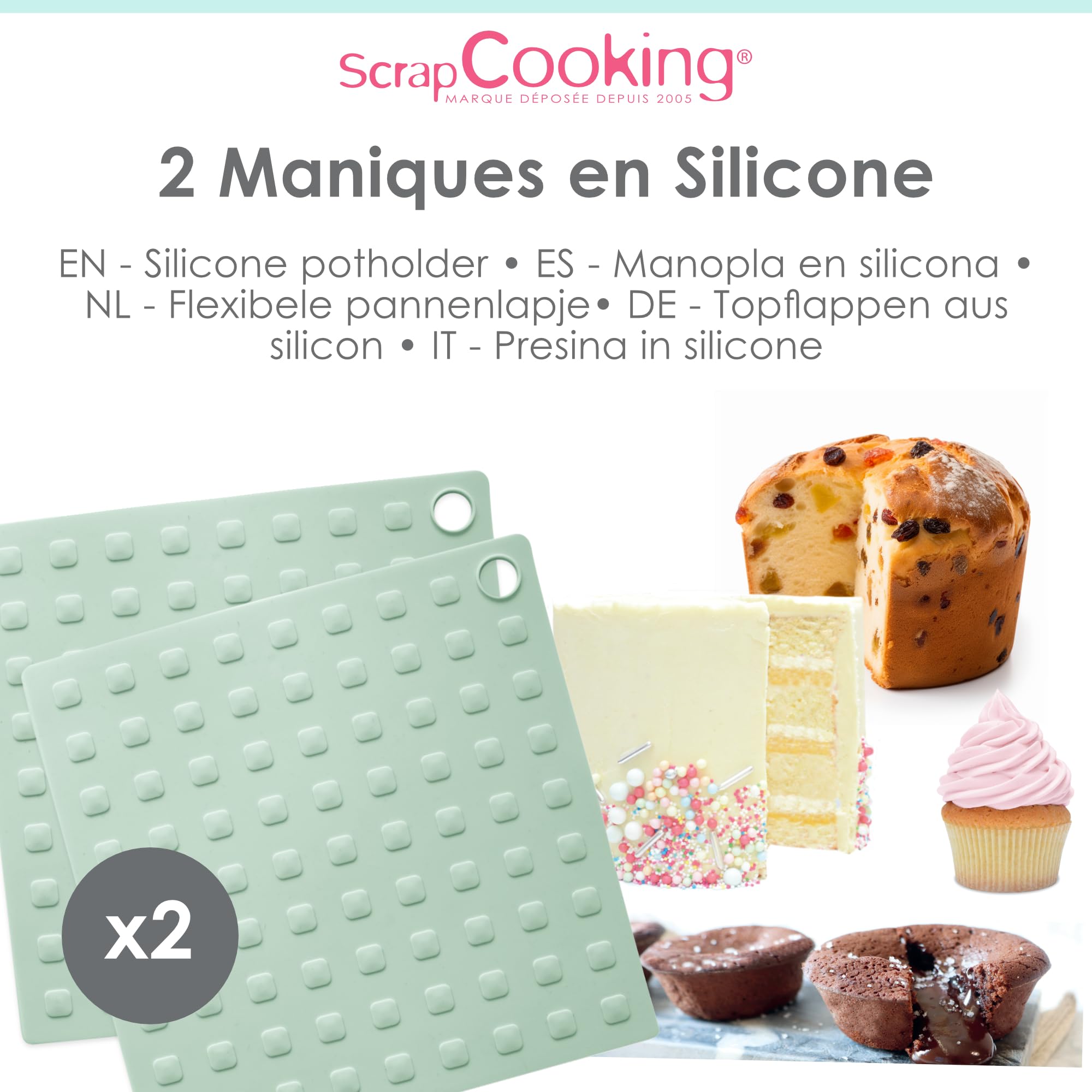 Mrcrypos Lot De 2 Maniques Et Maniques à Rayures Blanches