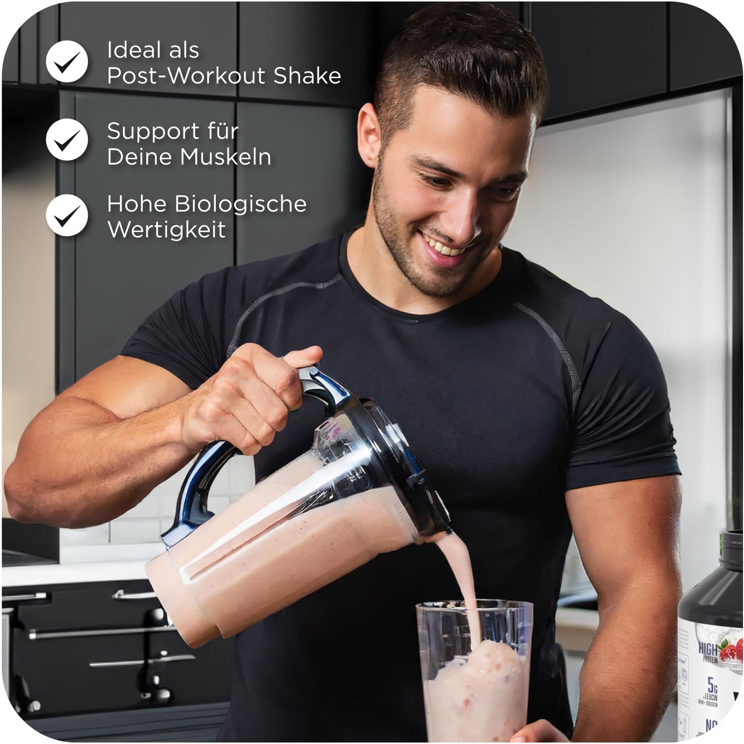 All Stars WHEY PROTEIN 2000g I Eiweiß-Pulver mit Whey-Konzentrat & Isolat I leckeres Low-Fat Powder I hochwertiges Protein-Pulver I cremiger Protein-Shake mit Chocolate Flavour