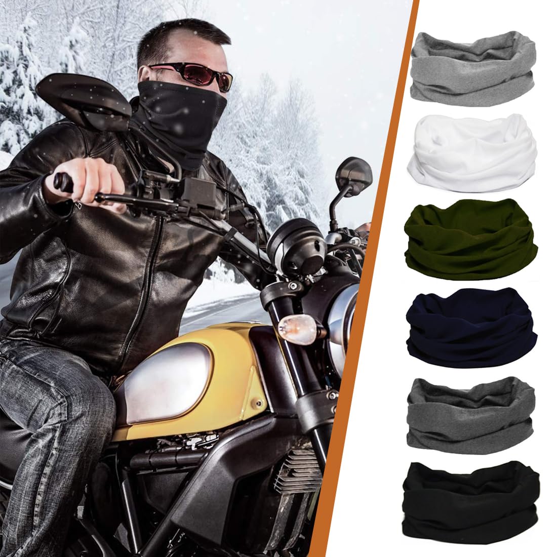 6 Pièces Multifonctions Tour De Cou Homme Hiver Et Femme À Séchage Rapide Cache Cou Moto Homme Cache Nez Pour Sport Cyclisme Yoga Ski Randonnée