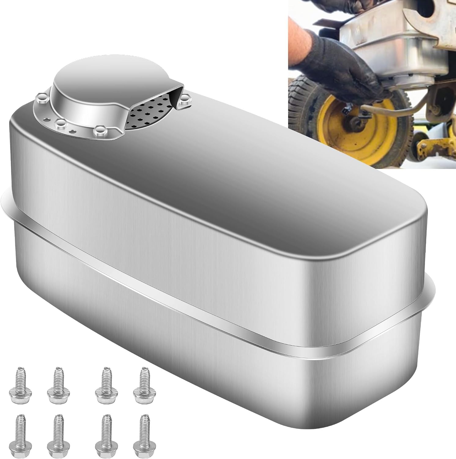 751-0616B 951-0616B Twin Inlet Exhaust Muffler Compatible with MTD Cub Cadet Lawn mower, 751-0616B 951-0616B Exhaust Muffler for LT1018 LT1022 LT1024 GT1222 RZT22 RZT50 RZT54 Model