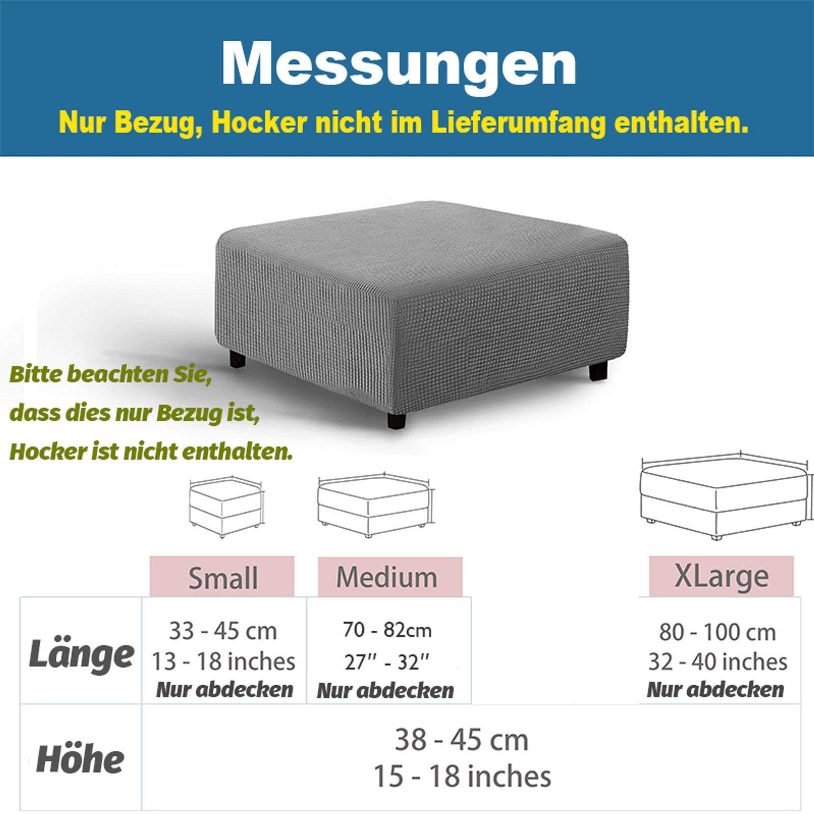 qiden Fodera per Poggiapiedi Quadrata Fodera per Ottomana Elasticizzata,10% Più Spessa Jacquard Fodera per Pouf Elastico Grande Fodere per Piedi con Fondo Elastico,Lavabile in Lavatrice-vino rossoM