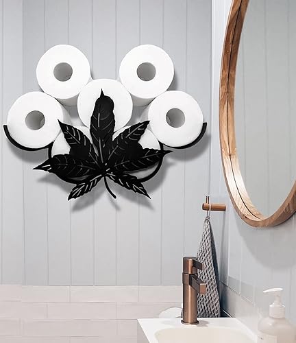 Miniatura 9 de Black Antler - Soporte de papel higiénico de metal, organizador de papel higiénico decorativo de metal para baños, capacidad para 8 rollos