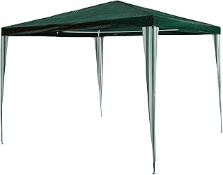 SONLEX Garten Pavillon 3 x 3 m, wasserdicht, inklusive Heringe, Abspannseile, Eckverbinder, Material PE-Plane 110 g/m², Metallgestänge lackiert, Stecksystem Montage ohne Werkzeug, grün