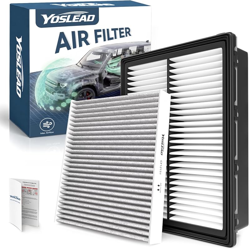 Kit de Filtros de Ar da Cabine e do Motor Yoslead para Hyundai Sonata 2.4L Gasolina 2015 a 2019 – 2 unidades