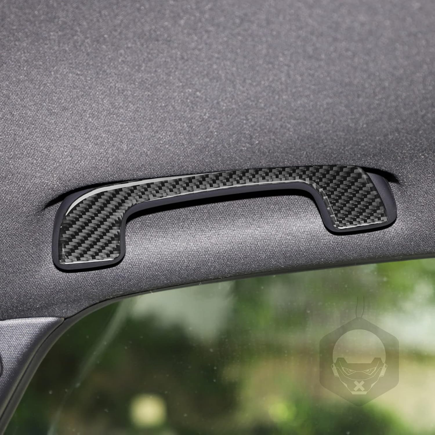 Real Carbon Fiber Interior Accessories Sticker Compatible with Honda 11th Gen Civic/Civic Hybrid 2022 2023 2024 2025 2026 Car Roof Handle Trim Strip Decal Decor Cover Black