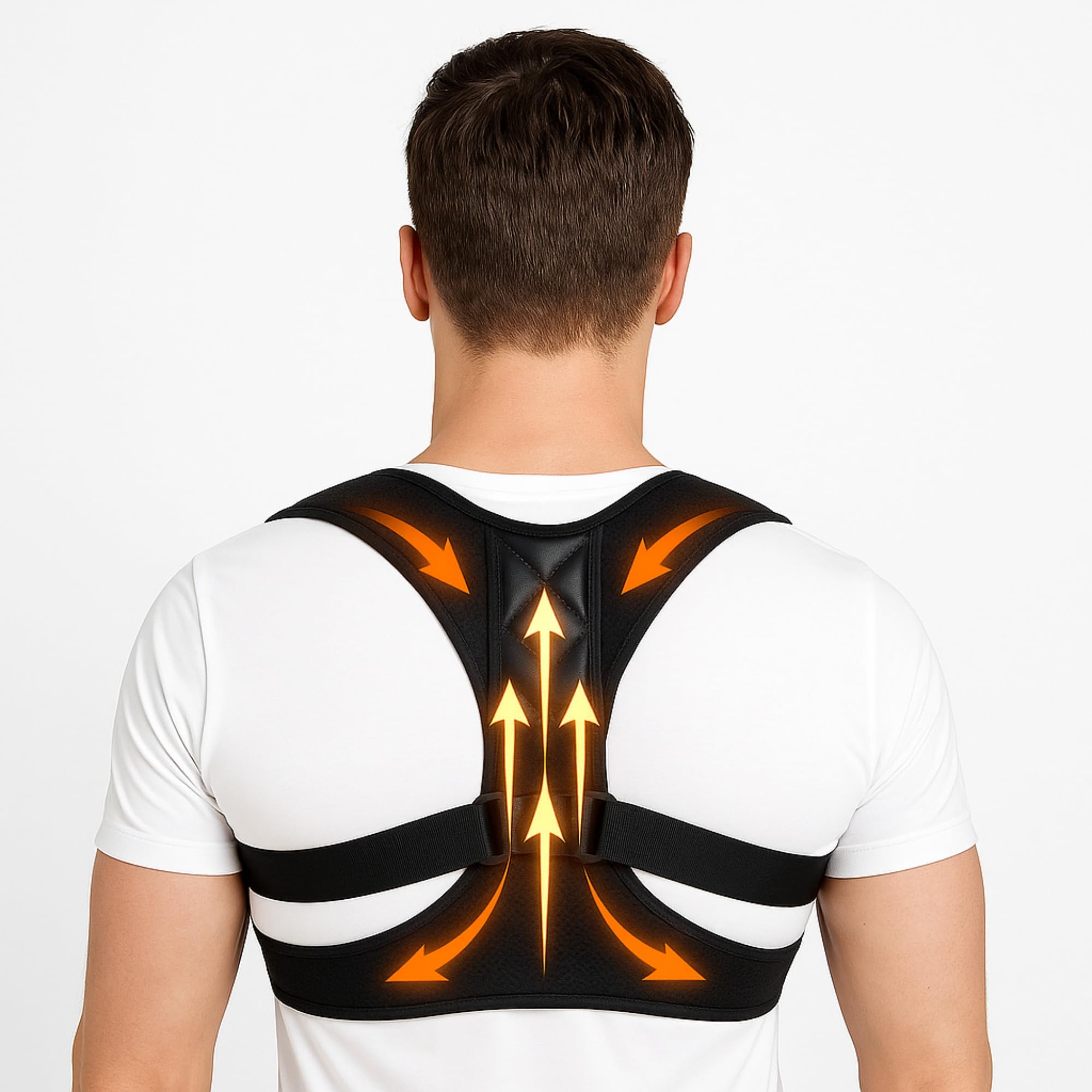 ALIGNO Correcteur de Posture Universel Homme Femme | Redresseur de Dos Réglable | Ceinture Lombaire Soutien Dorsal | Gilet de Dos avec Bretelles pour Alignement et Confort pour Améliorer la Posture