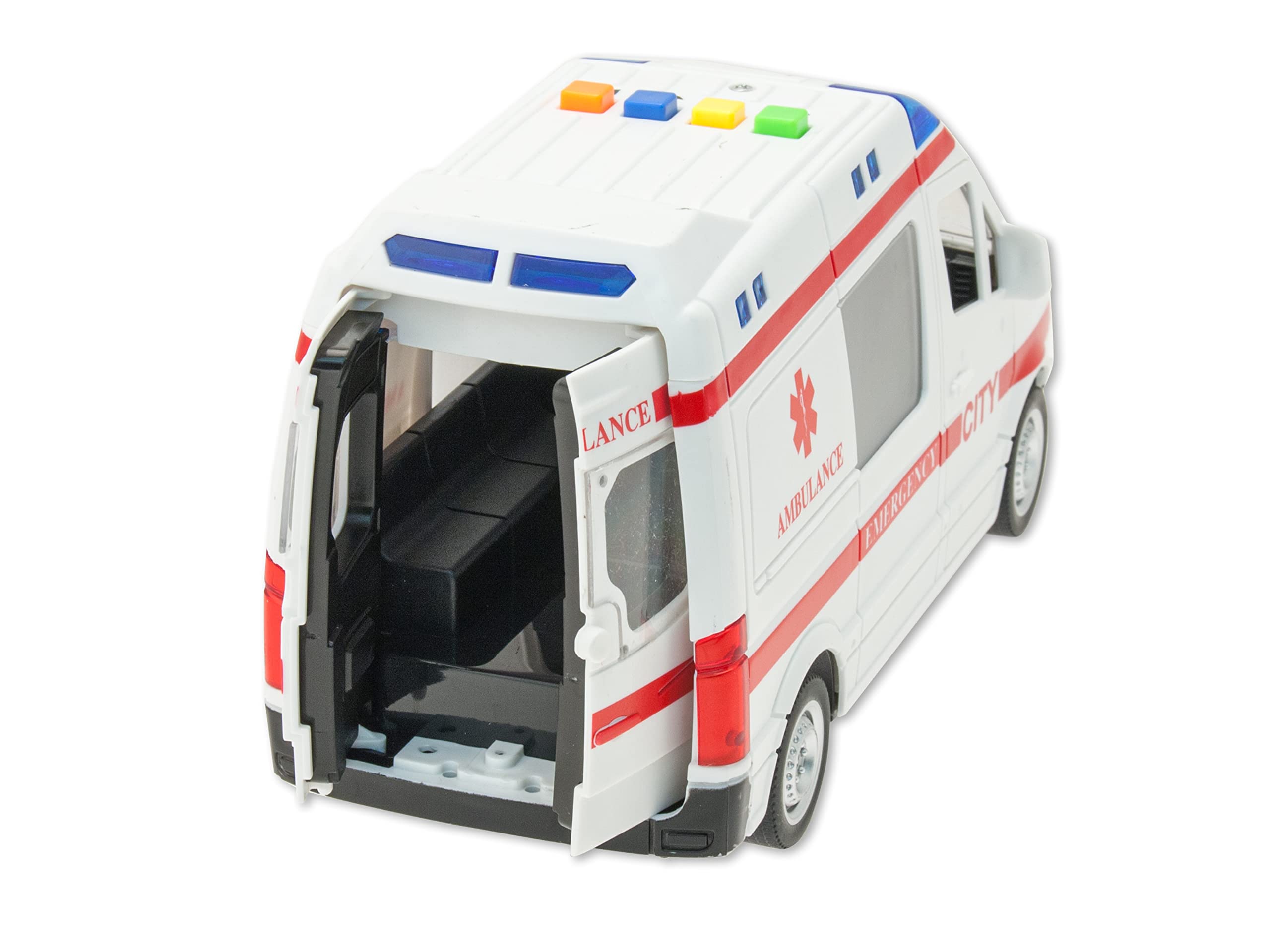 Teorema Coches con Luces y Sonidos (Escala 1:16) Ambulancia de urgencias con Luces y Sonidos a Escala de 1:16