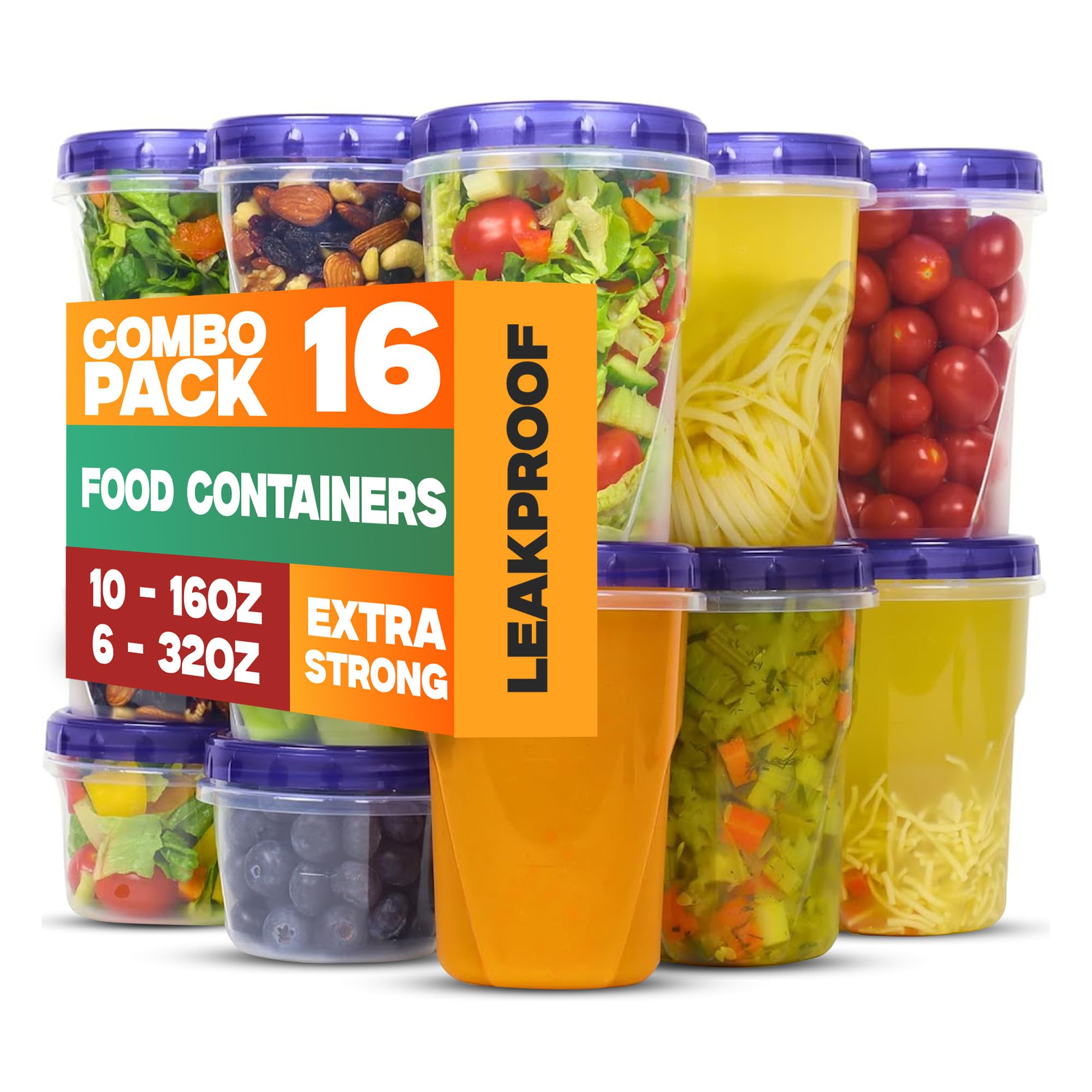 Lot Boite Alimentaire Surflyee Lot De 25 Boites Alimentaires En Plastique Avec Couvercle, 750ML Récipients Pour Pot Plastique Avec Couvercle