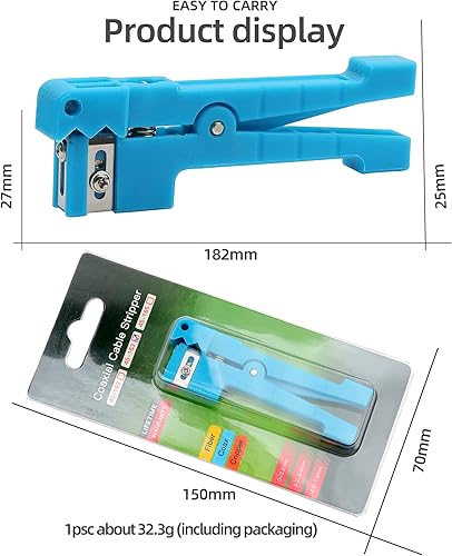 Miniatura 8 de Cruiser 45-163 Herramienta pelacables de fibra óptica y coaxial (azul, acero de aleación)