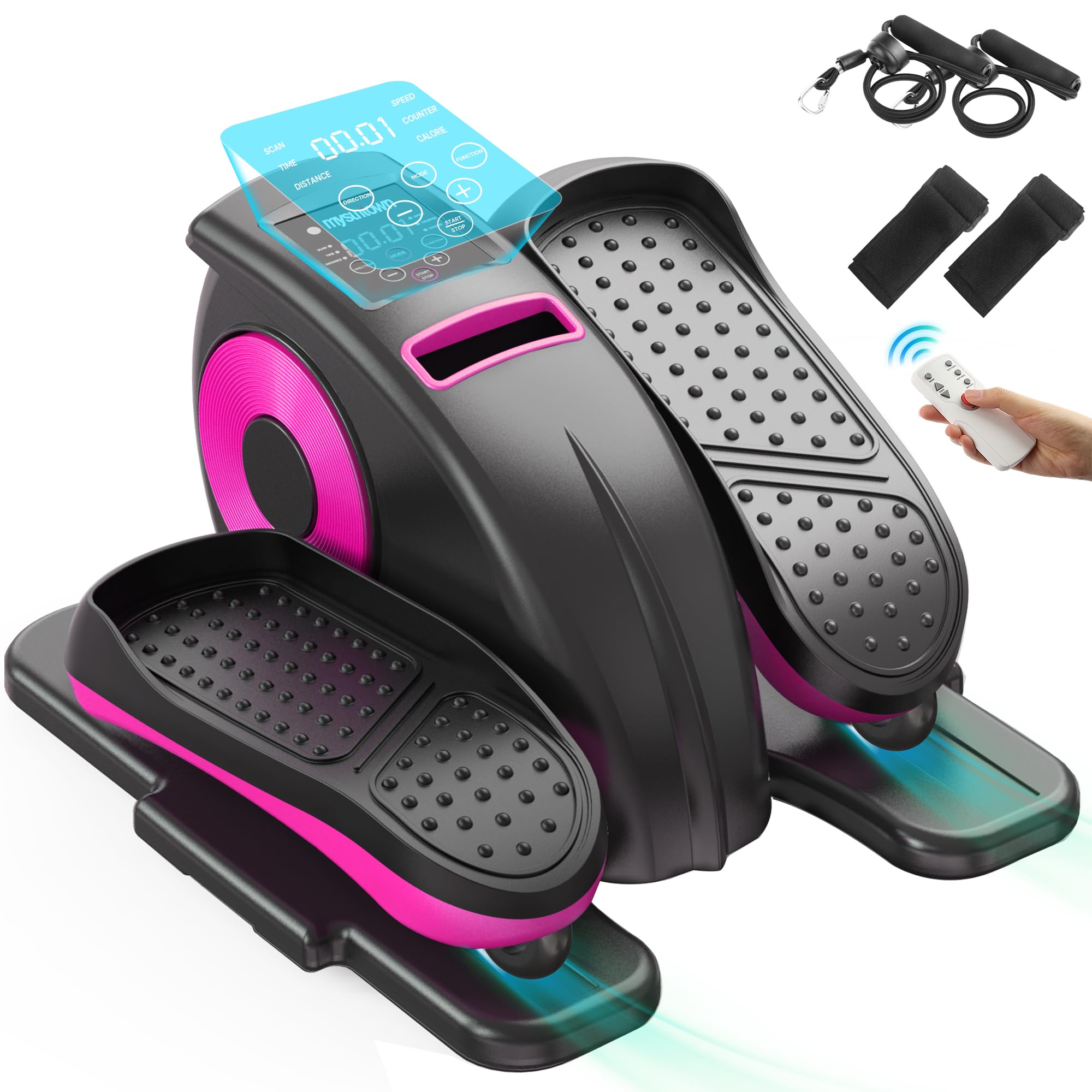 Mysuntown Under Desk Elliptical for Home, Leg Exerciser While Sitting for Seniors, Quiet and Portable Ellipse Leg Exerciser with Remote Control, for Men and Women