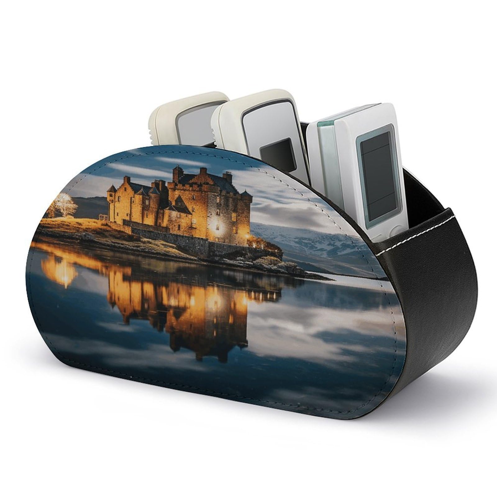 Btcowzrv Style A Castle By The Lake Remote Control Holder With 5 Compartments