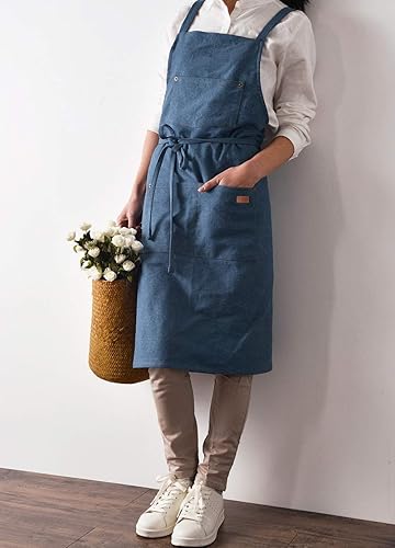 Miniatura 2 de Gautsa Denim Matching Apron for Kids and Adults, Children Age 4-7 9-12, Cooking Gardening Painting BBQ