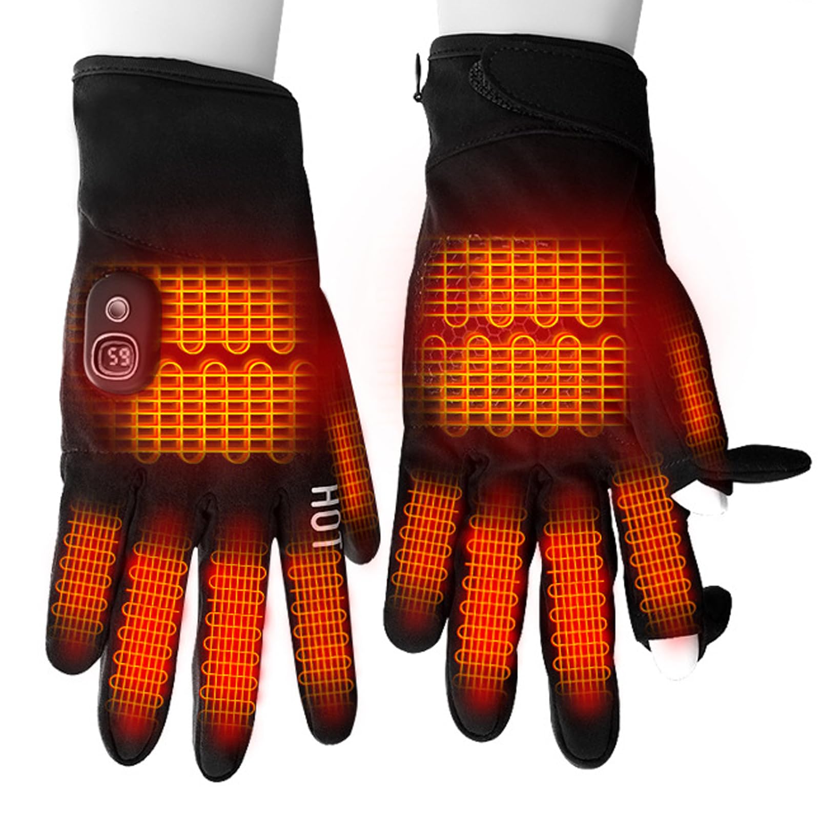 Xuancai Guantes térmicos eléctricos a prueba de frío, calefacción ajustable con forro, compatibles con pantallas táctiles de invierno