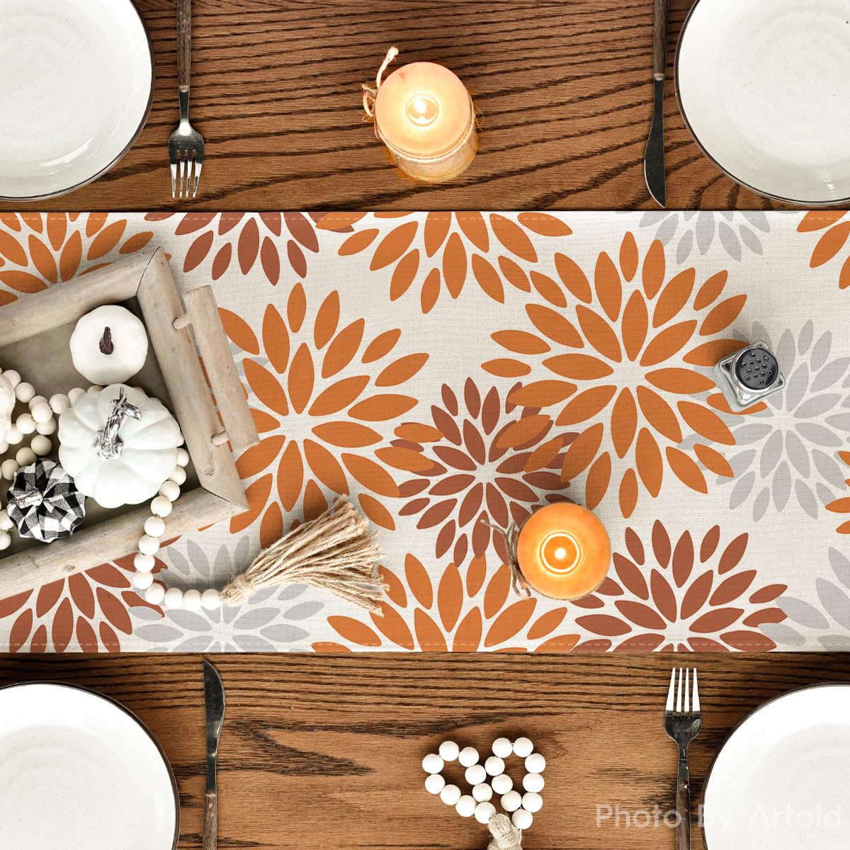 Runner Da Tavolo Artoid Mode Con Albero E Fiori Primaverili, 40x140 Cm, In Poliestere, Per Cucina E Decorazione Stagionale