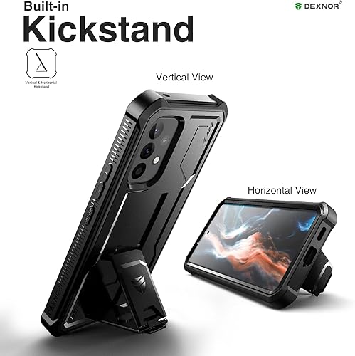 Miniatura 4 de Dexnor Funda para Samsung Galaxy A53 5G, protector de pantalla integrado y soporte, protección de grado militar resistente a prueba de golpes para