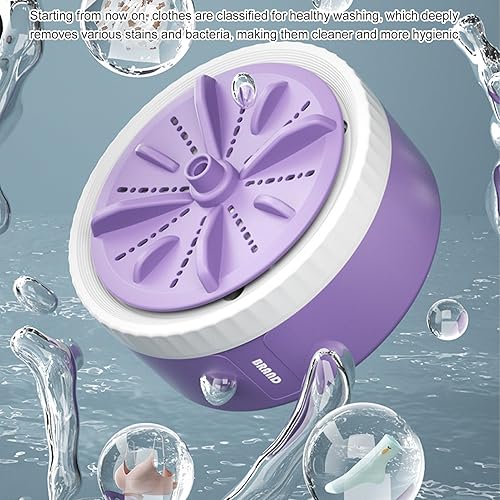 Miniatura 3 de Mini lavadora portátil con turbina, mini lavadora con USB para el hogar, negocios, viajes, sala universitaria, RV morado