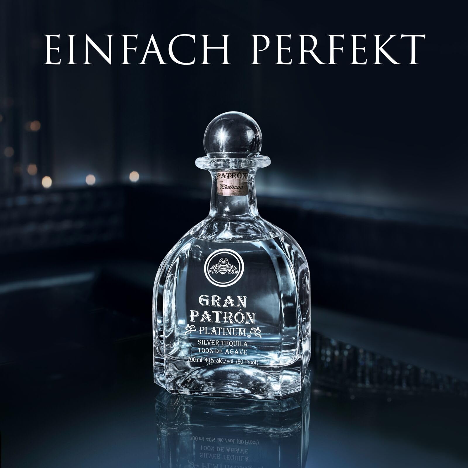 Gran PATRÓN Platinum Ultra-Premium-Tequila aus 100 % besten blauen Weber-Agaven, in Mexiko in kleinen Chargen handdestilliert, 40% Vol., 70 cl/700 ml